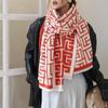 Fall Winter Geometric Warm Scarf Double-sided Cashmere Thick Student Shawl