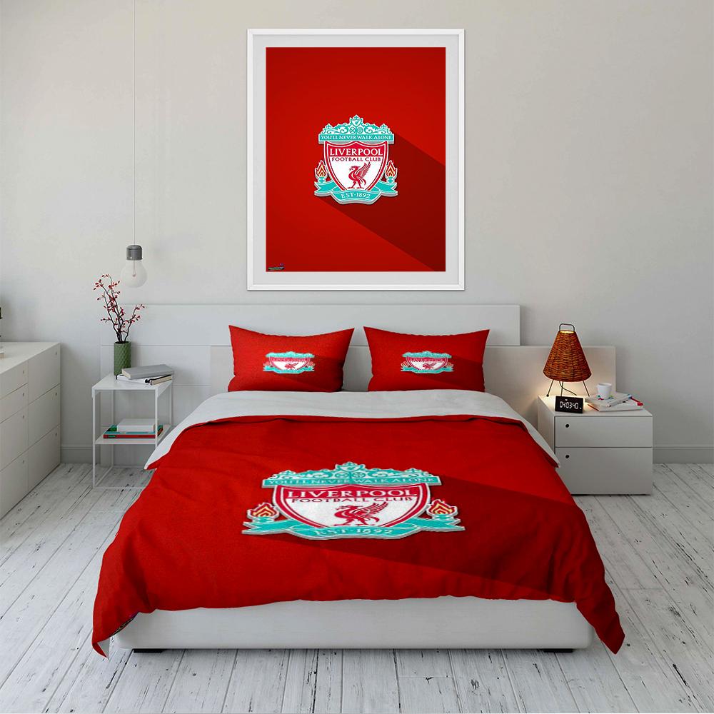 Red Liverpool Football Club Bedding Set Bedding set (1 duvet cover, 2 pillowcases, duvet not included)
