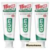 GUM Dental Paste Standing 15% Extra 135g 3-Pack Toothpaste Prevents Periodontal Disease + Kunutonn Original Logo Bonus