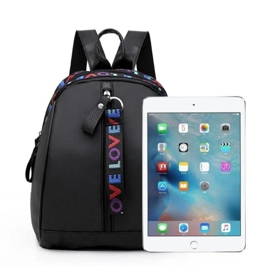 1 Pcs Double Back School Bag Ladies Backpack Fashion All-match Oxford Cloth Backpack Color Webbing Solid Color