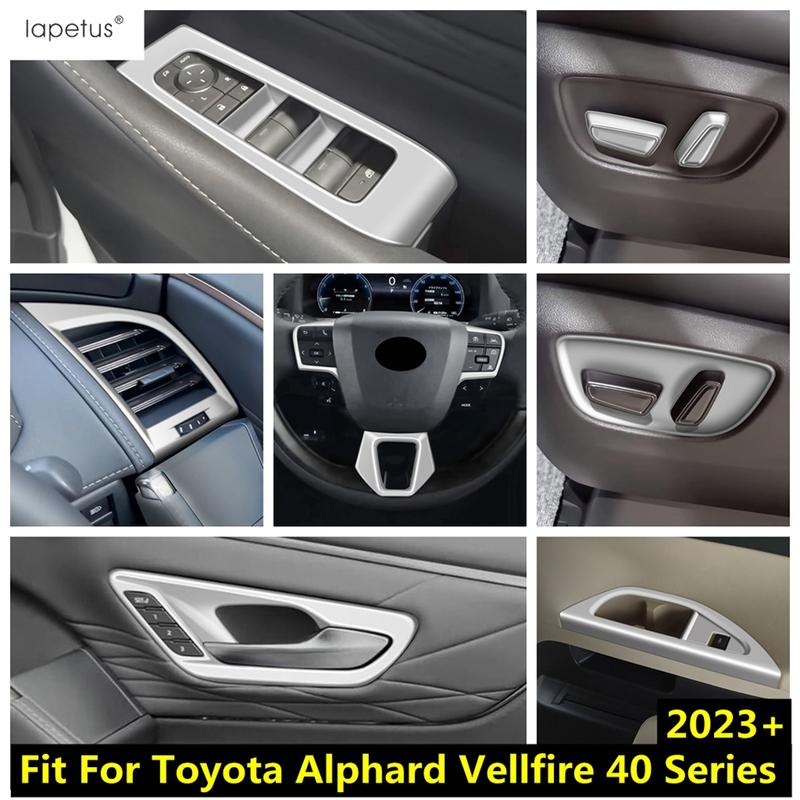Steering Wheel / Window Lift / Water Cup / Seat Adjust Button Trim Accessories For Toyota Alphard Vellfire 40 Series 2024