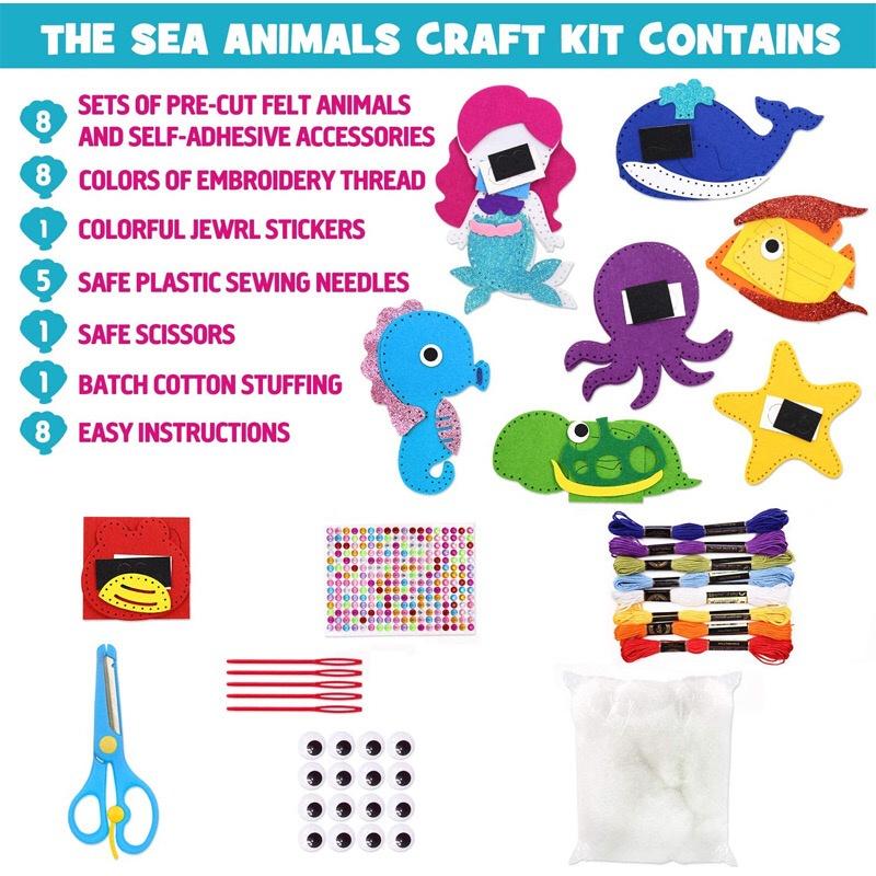 Набор для рукоделия с животными, лесные существа, сделай сам, Вышивание из фетра, плюшевые животные для детей, начинающих, обучающий набор для шитья, детская художественная игрушка