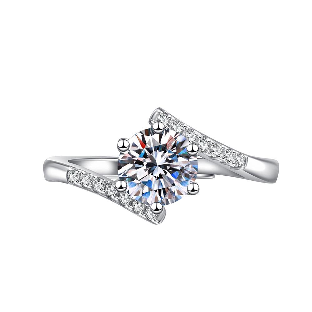 Open Adjustable European and American Style New Imitation Mosane Diamond Adjustable Girls' Ring Fashionable Creative Ring
