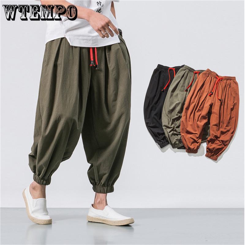 M-5XL Мужские летние брюки Harren's Baggy Wide-Legged Pants Модные удобные брюки