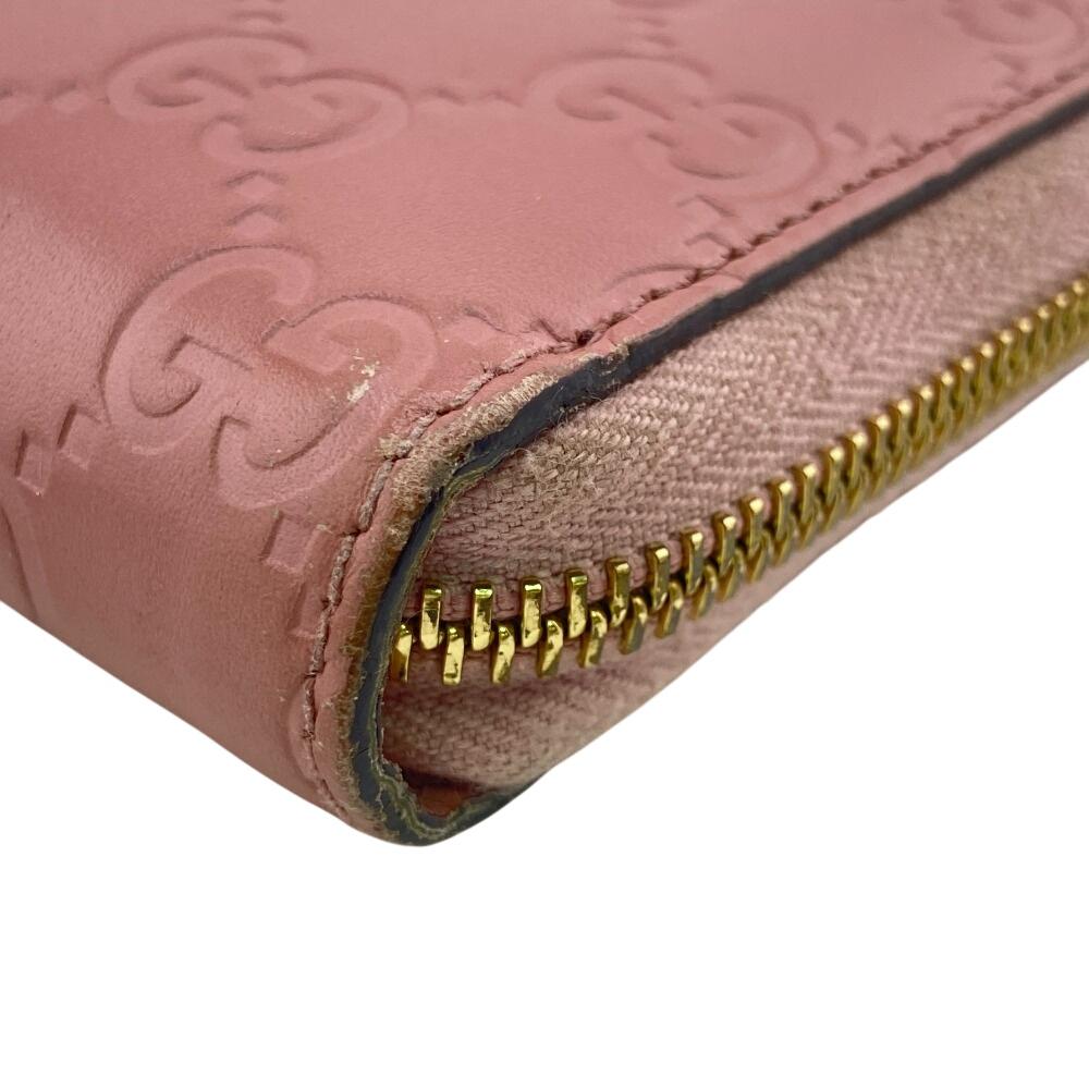 Gucci 410102 Кошелек на молнии из кожи Guccisima, розовый, женский, б/у