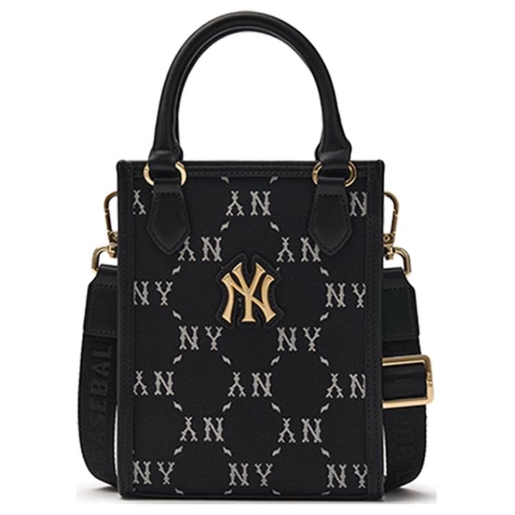 MLB Diamond Old Flower Full Mark Polyester Shoulder Crossbody Tote Bag Unisex bags Black 7ACRMDB4N-50BKS