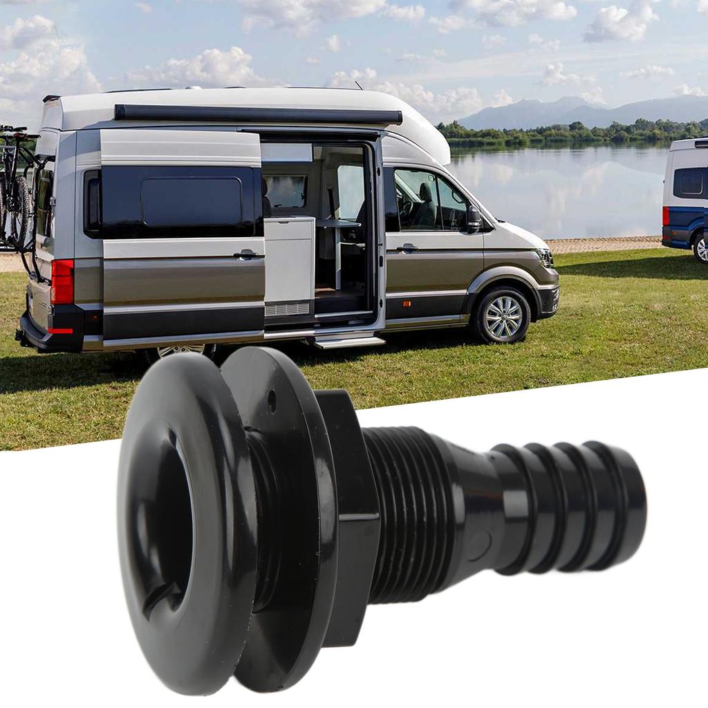 1in Thru Hull Fitting ABS Straight Resistant Hose Connection Accessory for Boats Marines