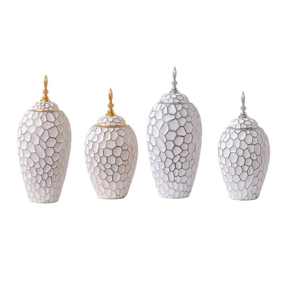 Керамическая ваза с крышкой, фарфор, банка для хранения имбиря,