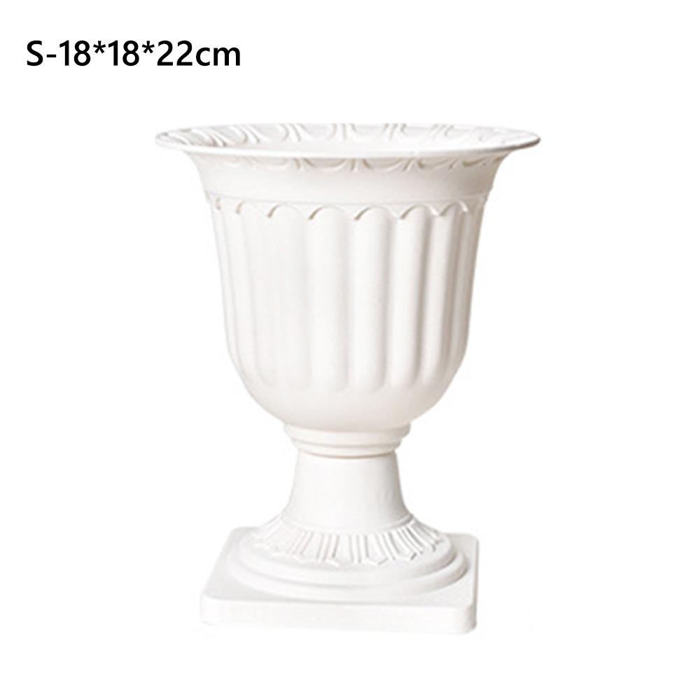 2pcs White Standing Flowerbed Roman Flower Vase Desktop Decor Ornament Planter  Flower Arrangement