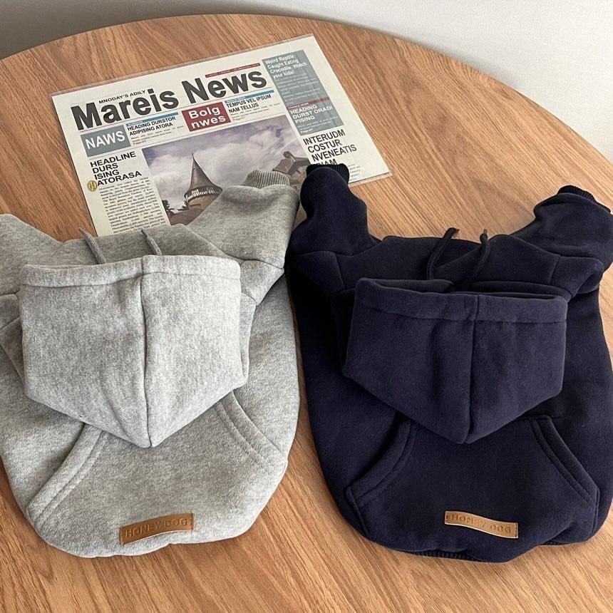 Custom LOGO for dog clothes in autumn and winter Teddy Bomei small puppy plus velvet hooded sweater cat clothing