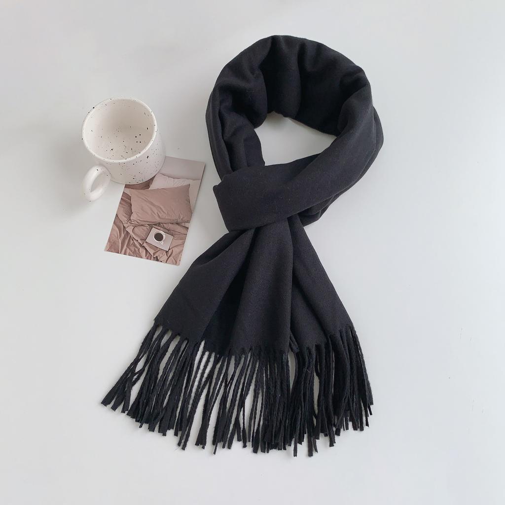 34 цвета, зима 2024, новый высококачественный искусственный кашемировый кисточкой однотонный шарф для женщин, универсальный темпераментный платок-шарф