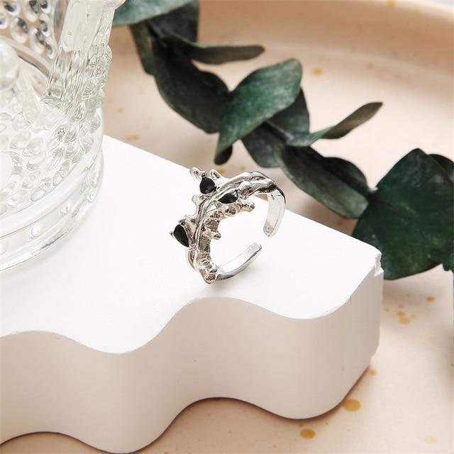 Kpop Silver Color Rings Set Y2K Crystal Heart Rings for Women Hollow Trendy Fashion Jewerly Rings Accessories