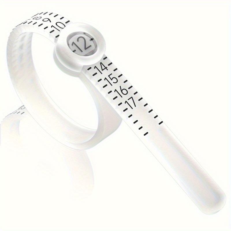 1 шт. Регулируемый инструмент для измерения размера кольца - Многоразовый измеритель размера пальца для определения размера ювелирных изделий, 1-17 Руководство по размерам колец США (розовый)