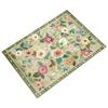 Floral Floor Mat Stain Resistant Washable Non-Slip Area Rug Thick Faux Wool