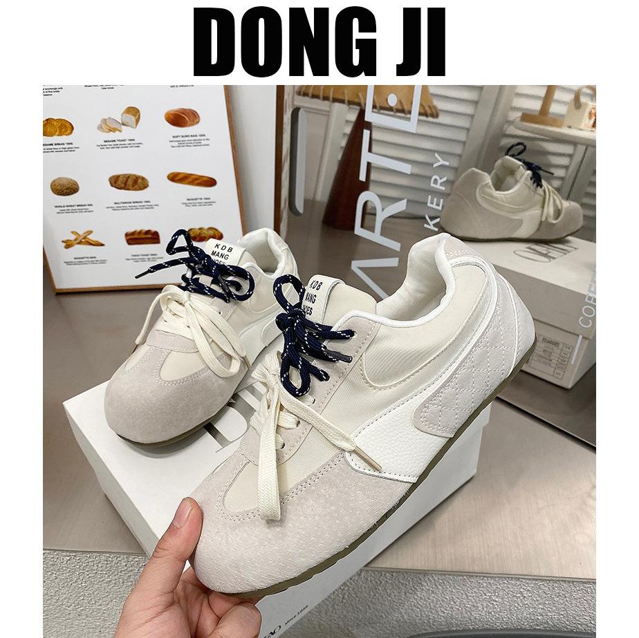 DONGJI оригинал 2025 ранняя весна новые немецкие кроссовки на толстой подошве женские кожаные туфли Forrest Gump на мягкой подошве повседневная обувь женская