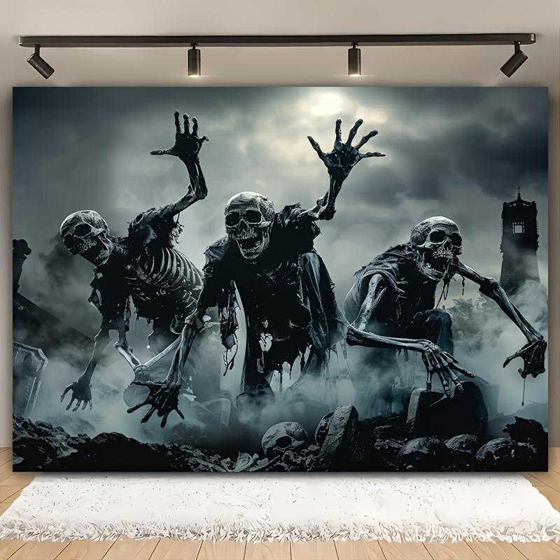 1 piece of Gothic zombie-apocalypse-themed polyester horror event decoration suitable for Halloween and carnivals