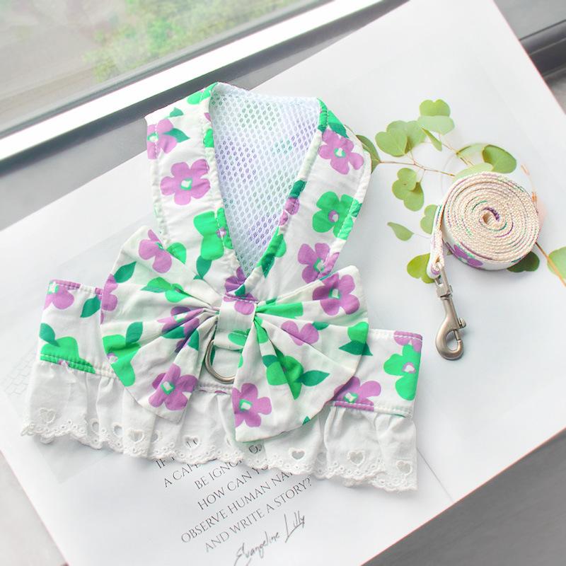 Товары для животных Поводок для собак Летняя тонкая юбка для маленьких собак Шлейка для кошек