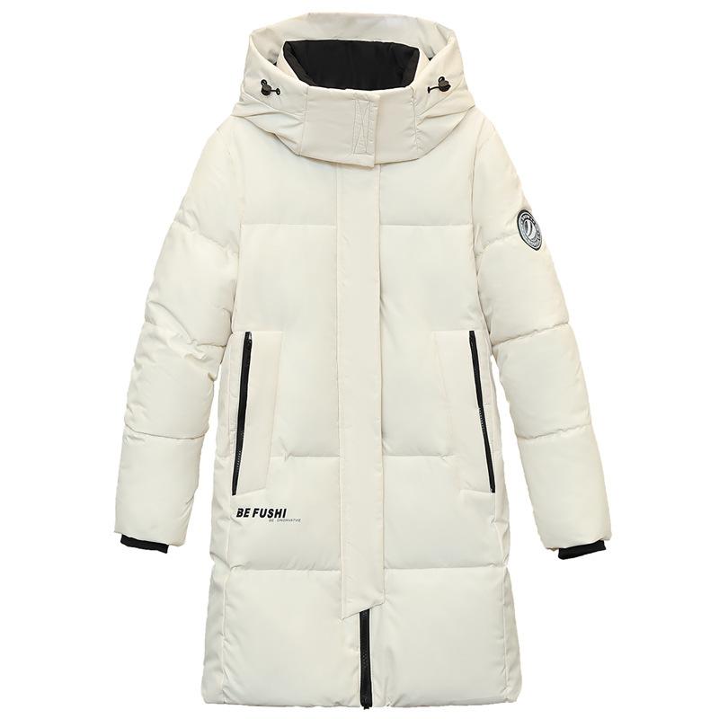 Зимняя хлопковая куртка 2025, женская, средней длины, свободного кроя, в гонконгском стиле, хлопковая куртка, новый стиль, утолщенный наполнитель из пухового хлопка, куртка для работы