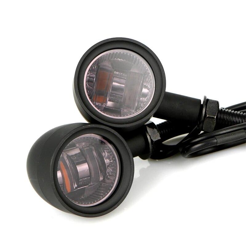 Универсальный мотоциклетный мини-указатель поворота, янтарный индикатор, лампа 10 мм для Honda Yamaha Kawasaki Custom Cruiser Bobber Chopper