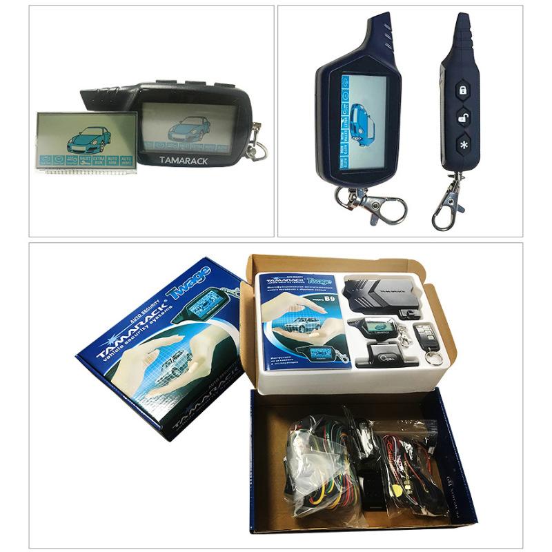 Русская двусторонняя автомобильная сигнализация с дистанционным ключом, комплект автозапуска для системы охранной сигнализации автомобиля