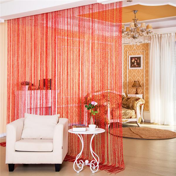Curtain Living Room Curtains Shiny Tassel Hanging String Door Window Curtain String Door Divider Drape Valance Home Decoration