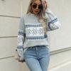 Autumn and Winter Warm Sweater Women's Knitted Sweater Snowflake Pattern Sweater