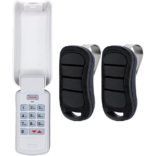 Upgraded GK-R Garage Door Opener Keypad with 2 Pack G3T-R Remote, Fit for Genie and Overhead Garage Door Opener Since 1997, Keypad Replace GK-BX