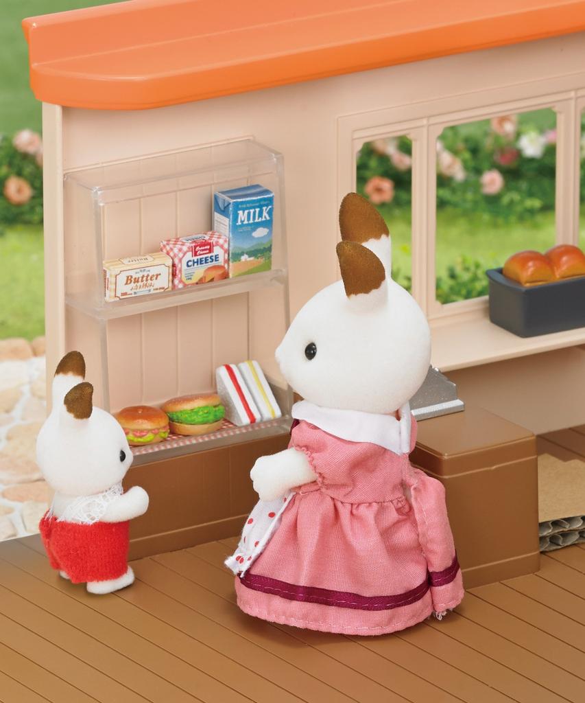 EPOCH Sylvanian Families [Forest Bakery] Shop Playset Mi-80 – Dollhouse Bakery Shop with Storefront Display, Ages 3+