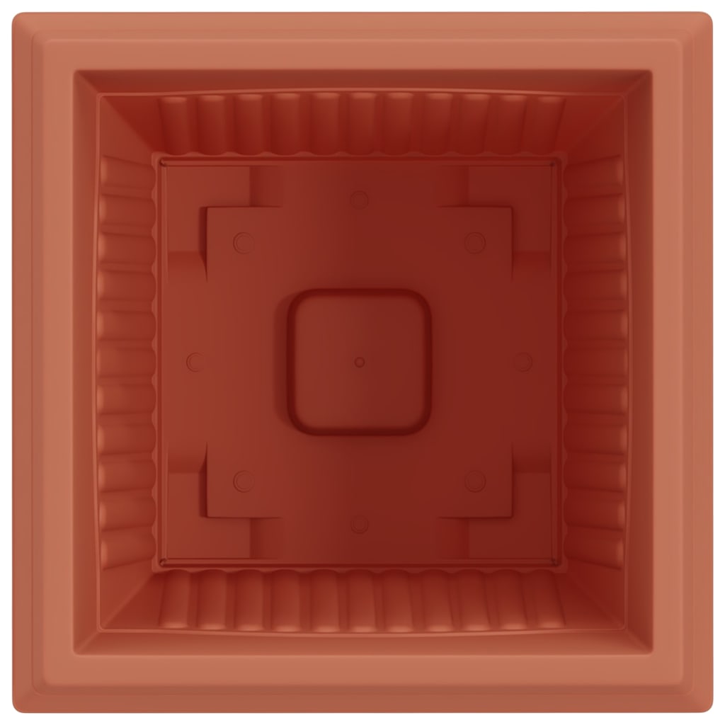 Square Flower Pot 24 pcs Brick Red 43 x 43 x 33.5 cm