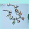 Christmas Snowman Deer Charm Bracelets Zinc Alloy Holiday Gift For Men Women