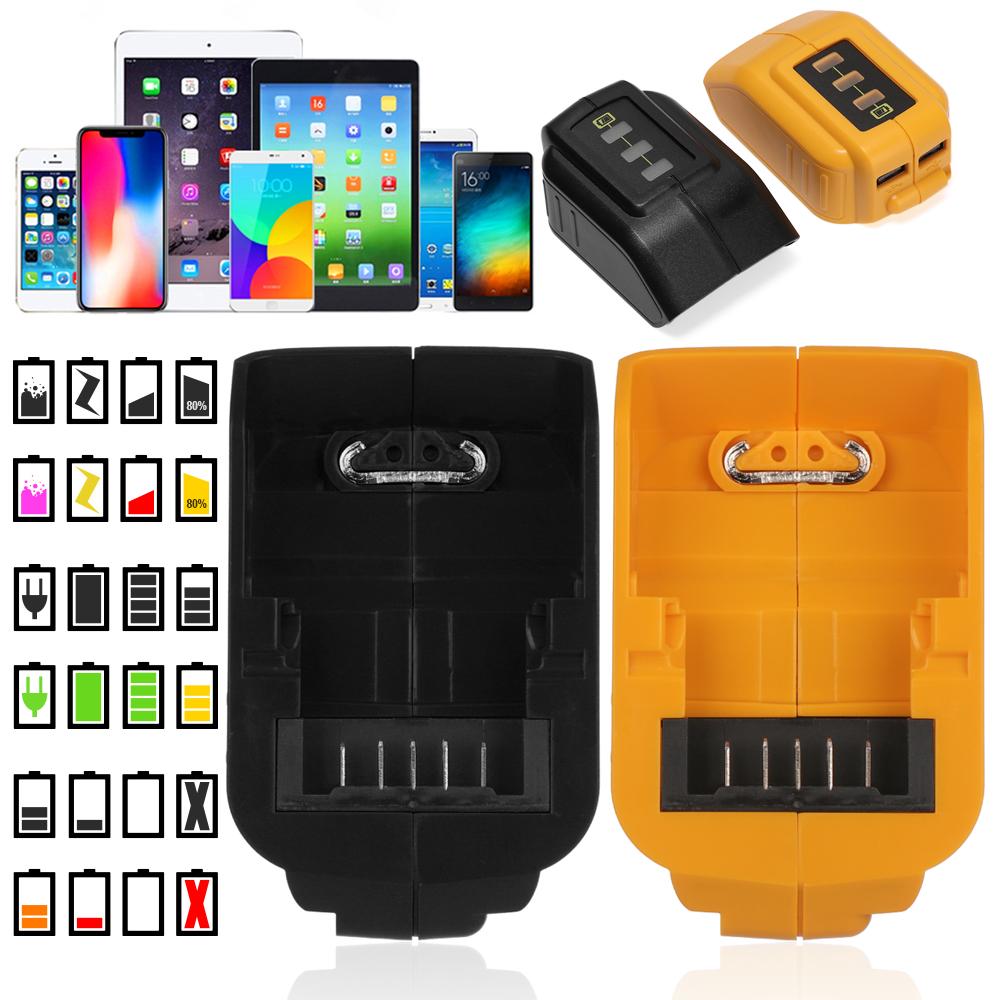 Адаптер для литий-ионного аккумулятора 12 В/20 В с двойным выходом и индикатором, USB-зарядное устройство для телефона, конвертер Power Bank