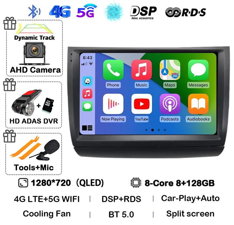 Android 14 Carplay Auto WIFI+4G автомобильное радио для Toyota Prius 20 2002-2009 мультимедийный проигрыватель GPS стерео 360 камера головное устройство аудио