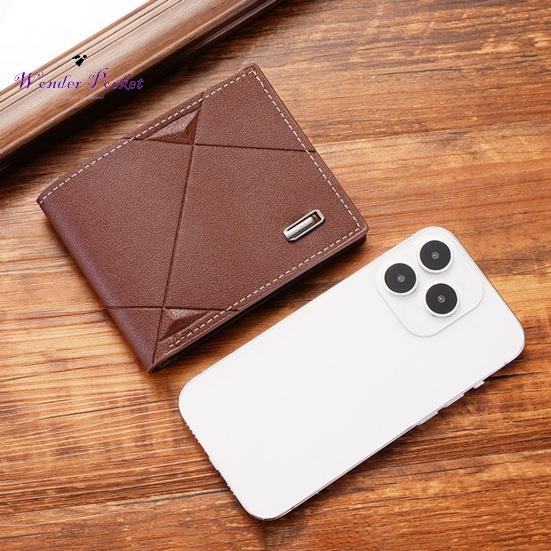 Мужской кошелек из искусственной кожи с геометрическим узором, тонкий, большой емкости, складной, портативный, с несколькими карманами, износостойкий, одноцветный, держатель для карт, сексуальная одежда для взрослых