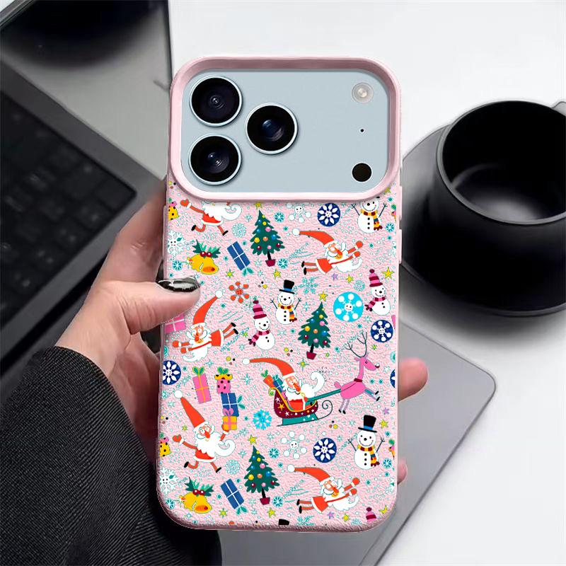 Рождественский Снеговик Мягкий ТПУ Чехол для Телефона Для iPhone Air 17 16 15 14 Pro Max 13 12 17 Pro 11 16 15 14 Plus Ударопрочный Силиконовый Чехол с Текстурой Кожи