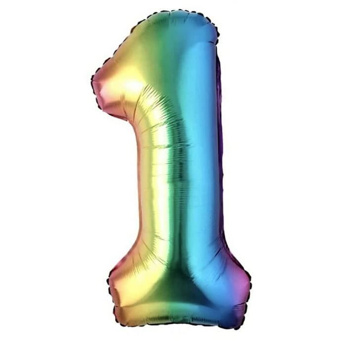 Ballon en Chiffre - Multicolore - 100cm - Idéal Anniversaire - Ballon Hélium - Décoration de Fête