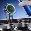 360° Вращение RGB Свет Автомобильный Пылесос Присоска Держатель для Телефона Стенд Магнитное Беспроводное Зарядное Устройство Для iPhone 17~12 Держатель для Мобильного Телефона