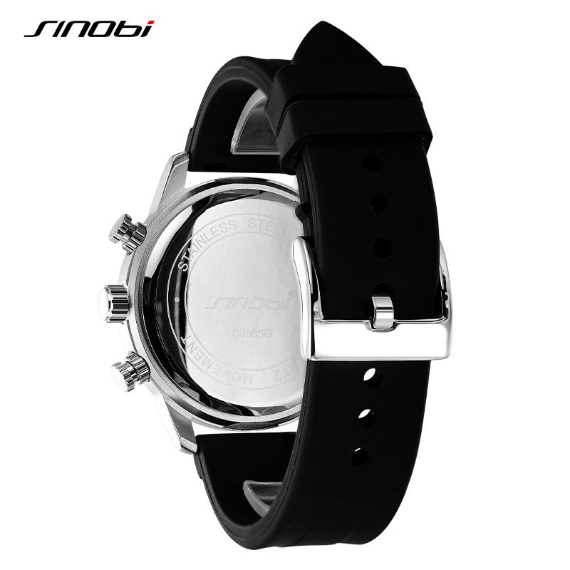 Лучшие роскошные мужские часы Sinobi с оригинальным дизайном, модные спортивные хронографы, мужские кварцевые наручные часы с календарем, мужские часы Relojio