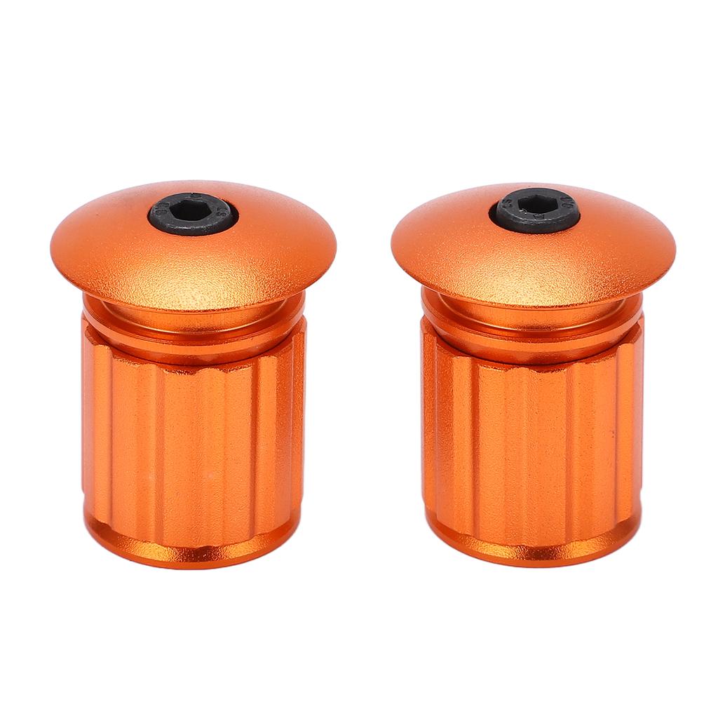Bike Handlebar Plug Bike Expansion Locking Handlebar Block Aluminum Handlebar End CapOrange