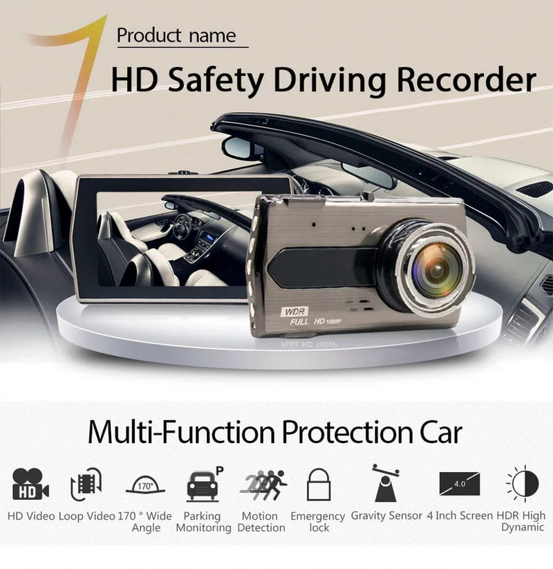 Car DVR Full HD 1080P Dash Cam Vehicle Camera Drive Video Recorder Black Box Auto Dashcam Night Vision Car Accessories Registrar
