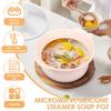 Силиконовая пароварка для микроволновой печи 42 унции Большая антипригарная кастрюля для приготовления на пару в микроволновой печи с ручкой и крышкой для приготовления детского питания