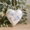 Wood Heart Ornament Hanging Blue Bird