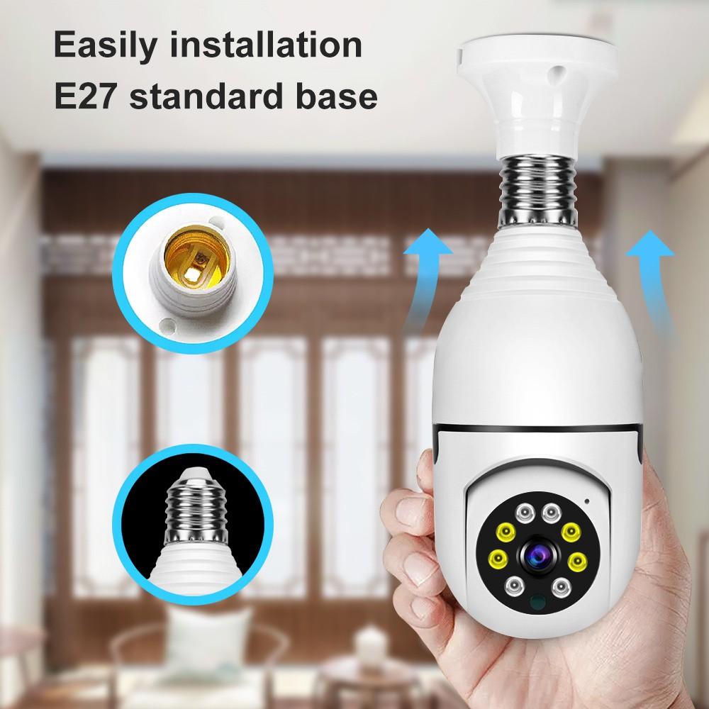 E27 PLUS 200 Вт 2,4G/5G Wi-Fi 1080P Панорамная камера Домашняя камера наблюдения Камера ночного видения Поддержка веб-камеры Двусторонняя аудиосвязь Удаленный просмотр через смартфон
