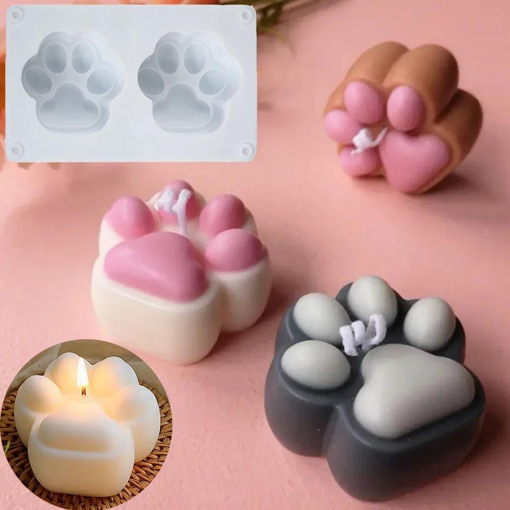 Симпатичная кошачья лапка свеча DIY силиконовая форма ароматерапевтическая свеча мыловарение формы смоляные формы украшение дома