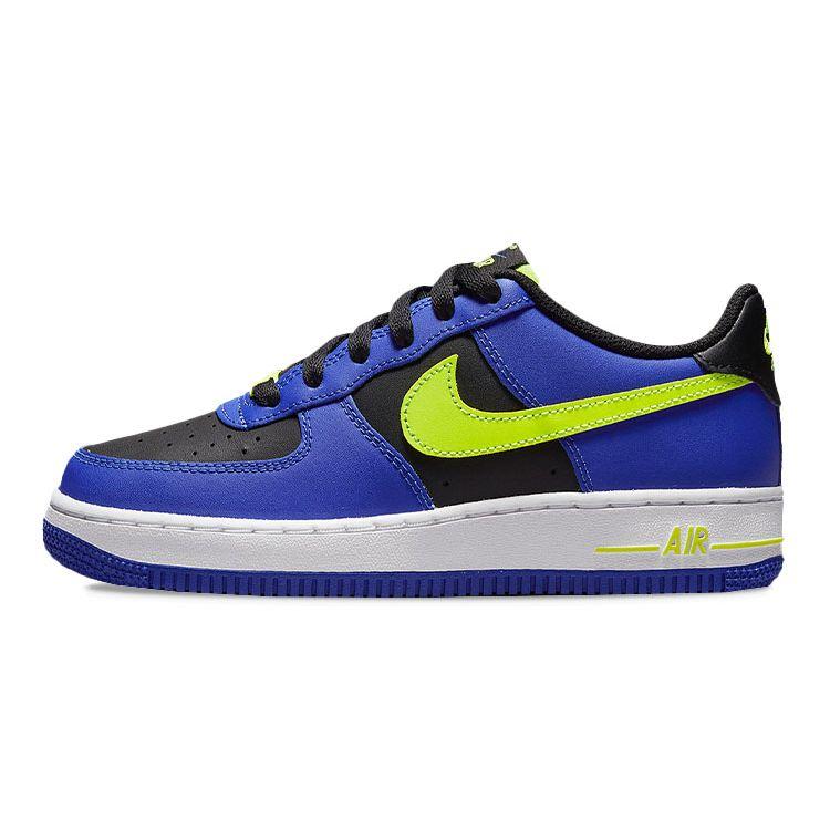 Nike Air Force 1 LV8 GS Racer Blue Volt Kids Sneakers Black White FD0302-400