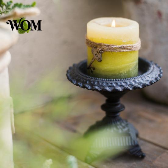 Candle Holders Set Heavy Duty Cast Iron Holder, Retro Candlestick Holders, Handcrafted Outdoor Tealight Holder Metal Pillar Stand for Dinner