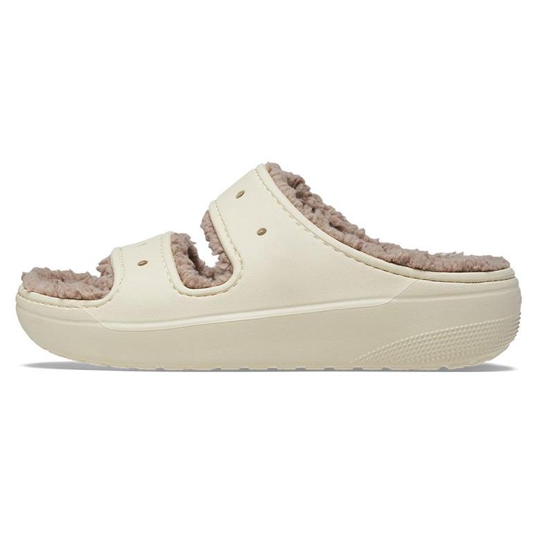 Crocs Classic Fuzzy Slippers Unisex Slippers Bone-White 207446-2YC