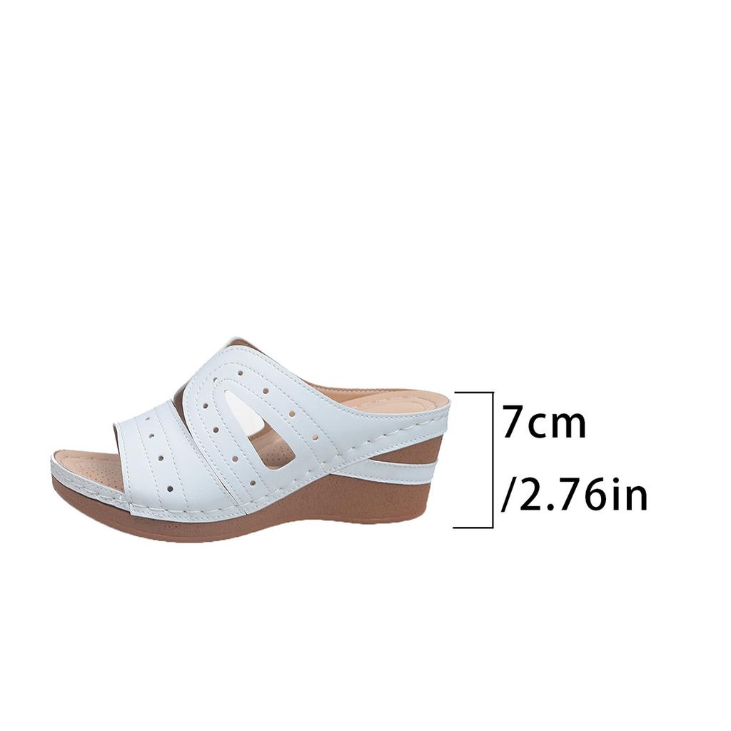 Большие тапочки с покатым каблуком, европейская и американская мода, рыбий рот, толстое дно, импортные, классные тапочки, полые, дышащие, женские классные тапочки