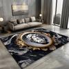 European Style Carpet for Living Room Black Marble Decor Sofa Area Large Rugs Hotel Hall 200x300 Cm Non-slip Plush Floor Mats