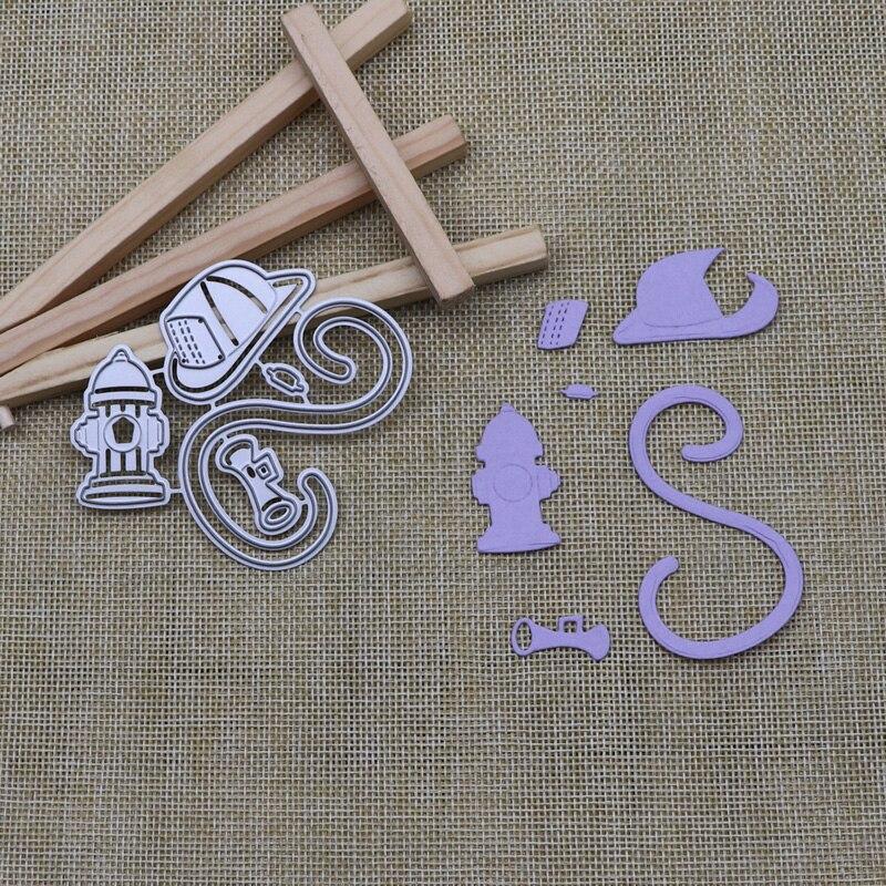 New Fire Hydrant Fire Hose Helmet Metal Cutting Dies For DIY Making Greeting Card Decor Scrapbooking