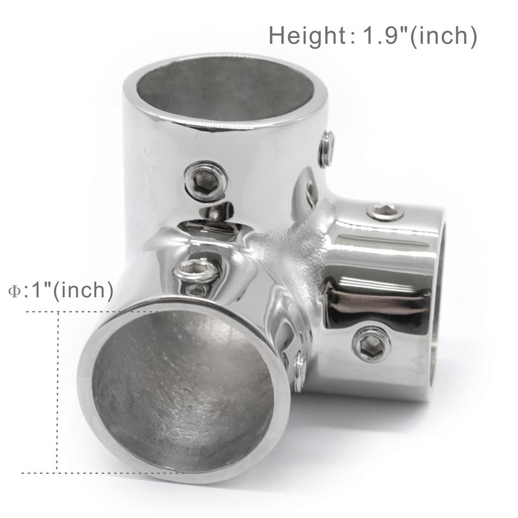 Фитинг для поручня лодки, 3-ходовой угловой уголок, фурнитура, 25 мм, детали для лодок, аксессуары, морская фурнитура